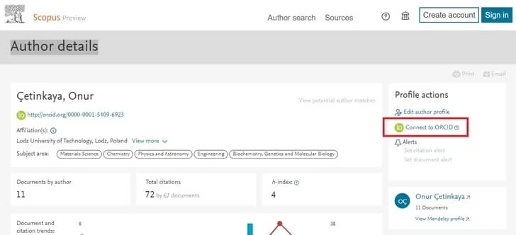 scopus orcid id ekleme