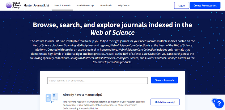 Wos Master Journal List_bilimsel makale için dergi seçimi nasıl yapılır